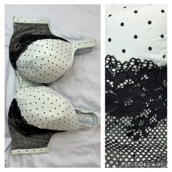 Cacique lightly lined balconette Polka Dot Lace Bra size 44DD - Picture 2 of 12